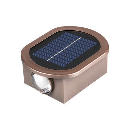Plastic Down Illuminated LED Solar Outdoor Wall Sconce Lamp