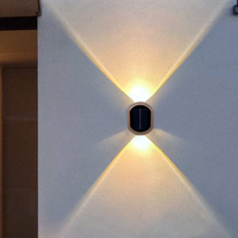 Plastic Down Illuminated LED Solar Outdoor Wall Sconce Lamp