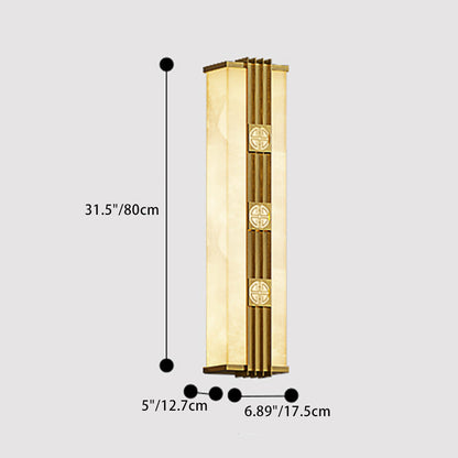 Brass Shade Cuboid LED Solar Outdoor Wall Sconce Lamp