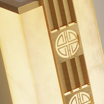Brass Shade Cuboid LED Solar Outdoor Wall Sconce Lamp