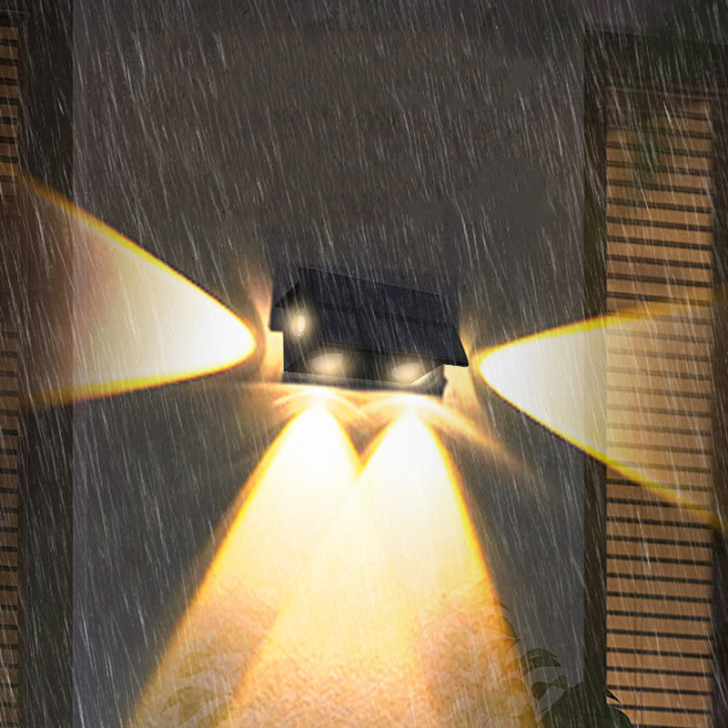 ABS Rectangle LED Solar Step Light Outdoor Wall Sconce Lamp