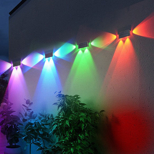 ABS Rectangle LED Solar Step Light Outdoor Wall Sconce Lamp