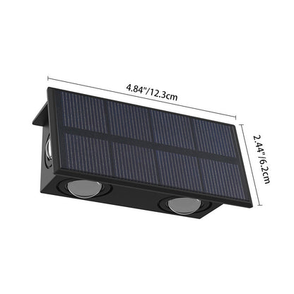 ABS Rectangle LED Solar Step Light Outdoor Wall Sconce Lamp