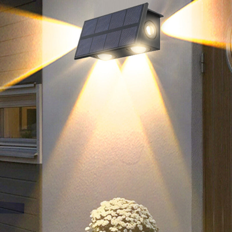 ABS Rectangle LED Solar Step Light Outdoor Wall Sconce Lamp