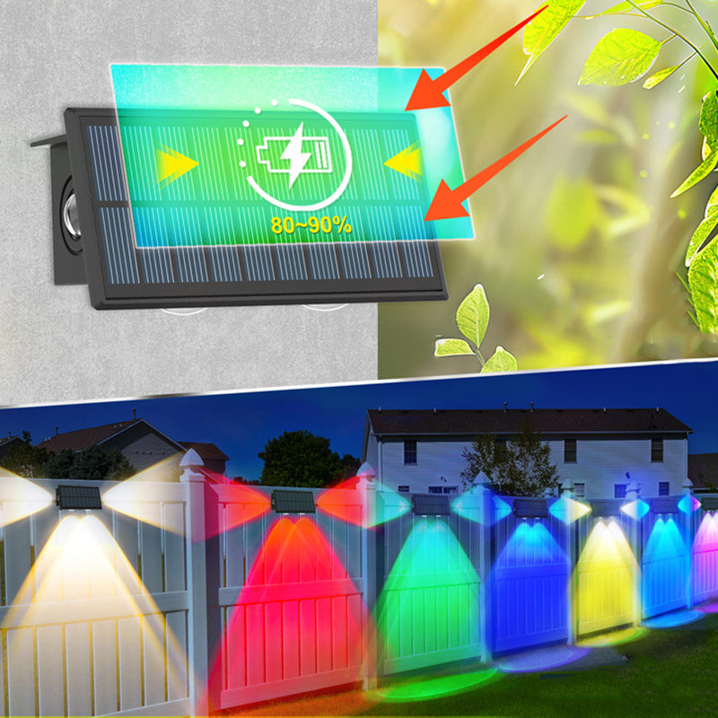 ABS Rectangle LED Solar Step Light Outdoor Wall Sconce Lamp