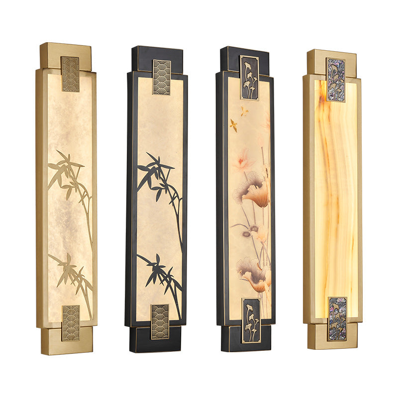 Chinese Marble Shade LED Waterproof Wall Sconce Lamp