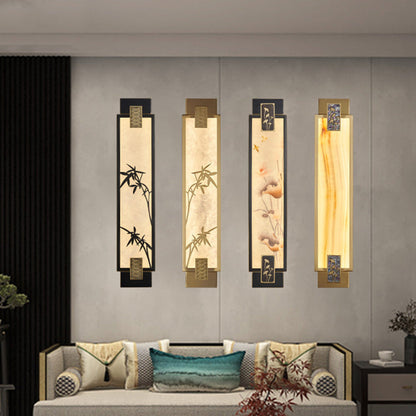 Chinese Marble Shade LED Waterproof Wall Sconce Lamp