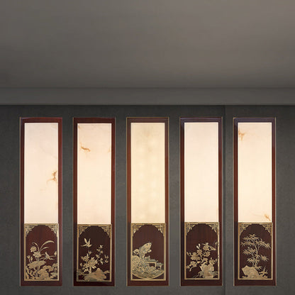 Chinese Marble Shade Brass LED Waterproof Wall Sconce Lamp