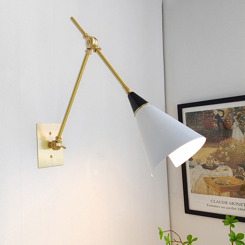Scandinavian Tapered Shade 1-Light Wall Sconce Lamp