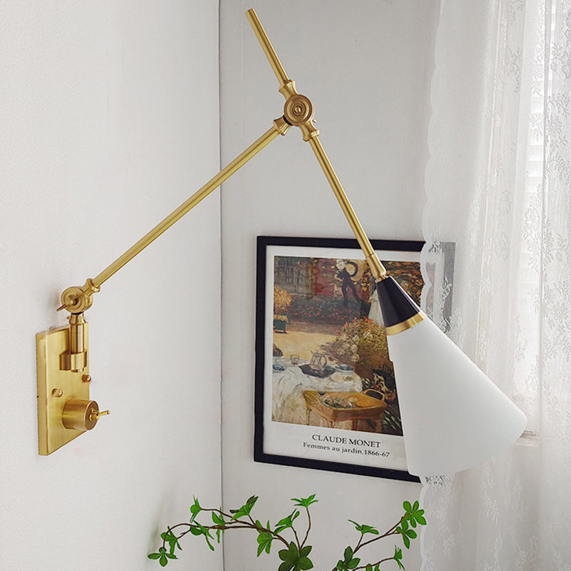 Scandinavian Tapered Shade 1-Light Wall Sconce Lamp