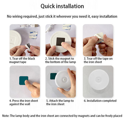 Round LED USB Human Sensor Night Light Wall Sconce Lamp