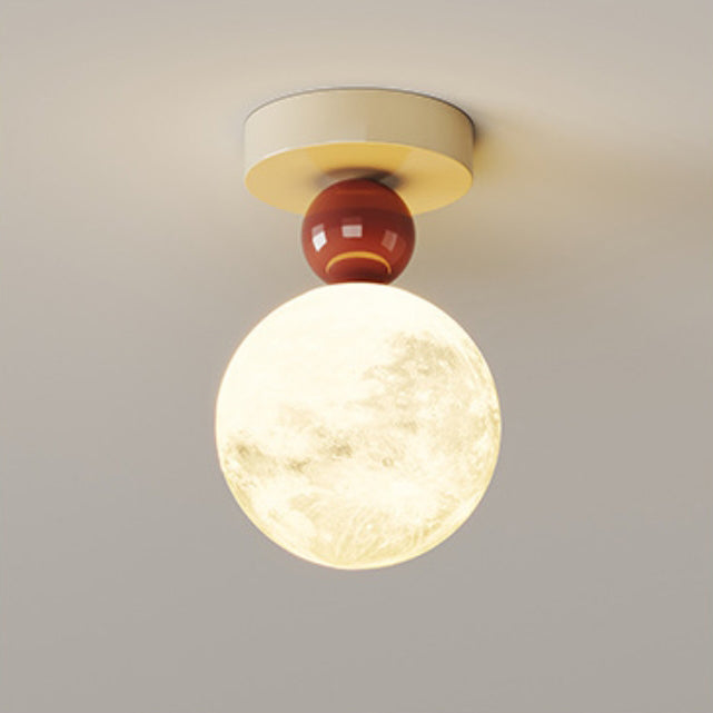 Contemporary Resin Moon Ceiling Light
