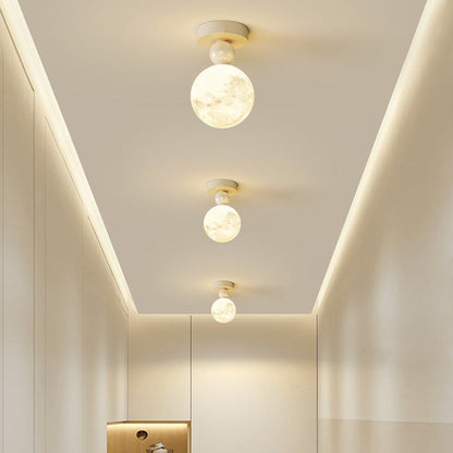 Contemporary Resin Moon Ceiling Light