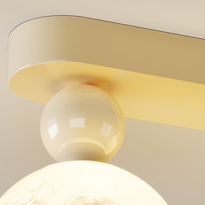 Contemporary Resin Moon Ceiling Light