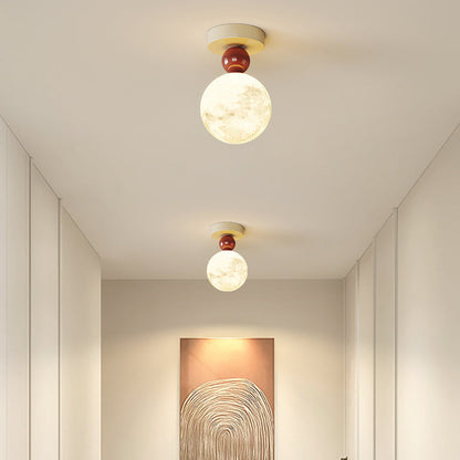 Contemporary Resin Moon Ceiling Light