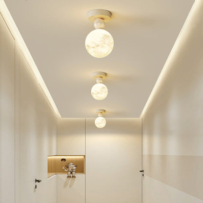 Contemporary Resin Moon Ceiling Light