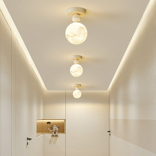 Contemporary Resin Moon Ceiling Light