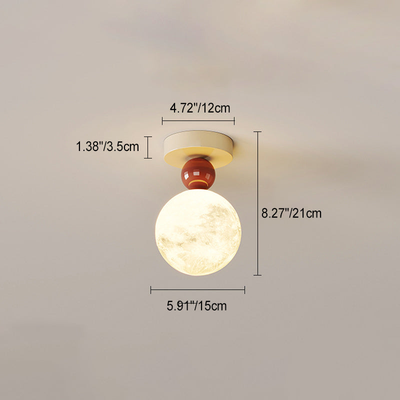 Contemporary Resin Moon Ceiling Light