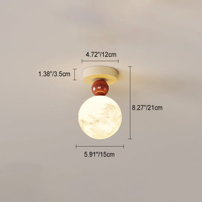 Contemporary Resin Moon Ceiling Light