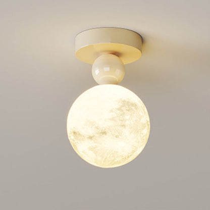 Contemporary Resin Moon Ceiling Light