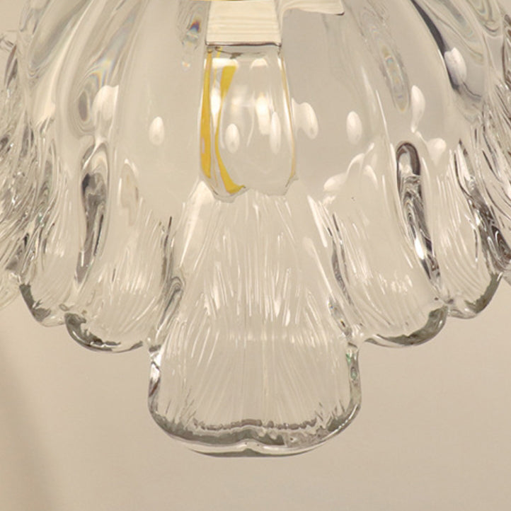 Luxury Brass Glass Flower Shade 1-Light Wall Sconce Lamp