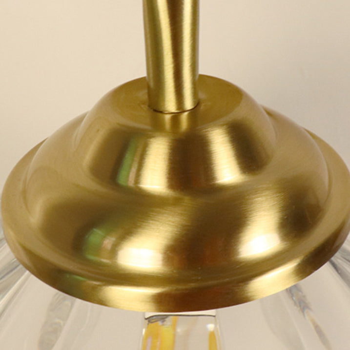 Luxury Brass Glass Flower Shade 1-Light Wall Sconce Lamp