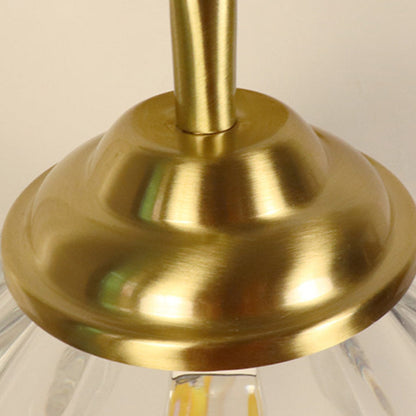 Luxury Brass Glass Flower Shade 1-Light Wall Sconce Lamp