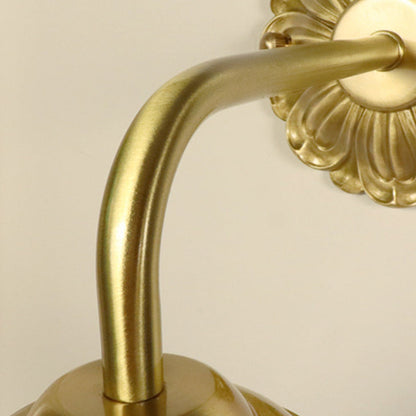 Luxury Brass Glass Flower Shade 1-Light Wall Sconce Lamp