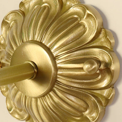 Luxury Brass Glass Flower Shade 1-Light Wall Sconce Lamp