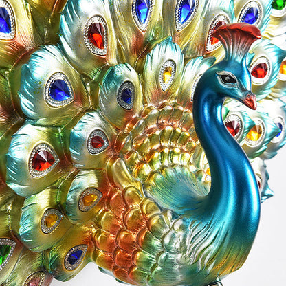 Resin Peacock Crystal Ball Shade 1-Light Wall Sconce Lamp