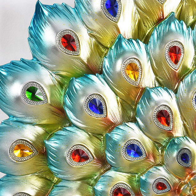 Resin Peacock Crystal Ball Shade 1-Light Wall Sconce Lamp