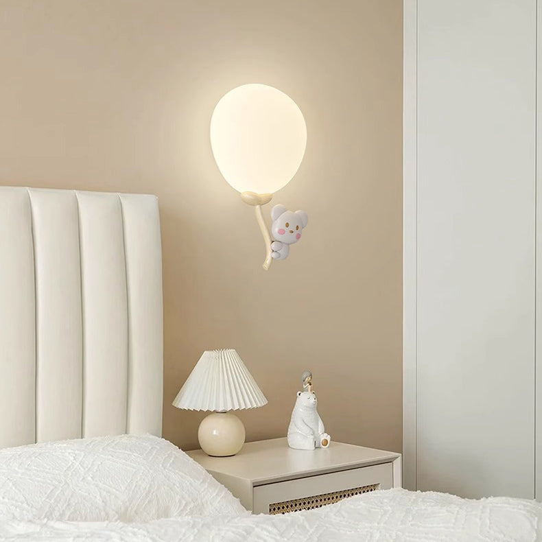 Animal Monkey Bear Iron PE Globe Shade LED Wall Sconce Lamp