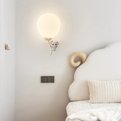 Animal Monkey Bear Iron PE Globe Shade LED Wall Sconce Lamp