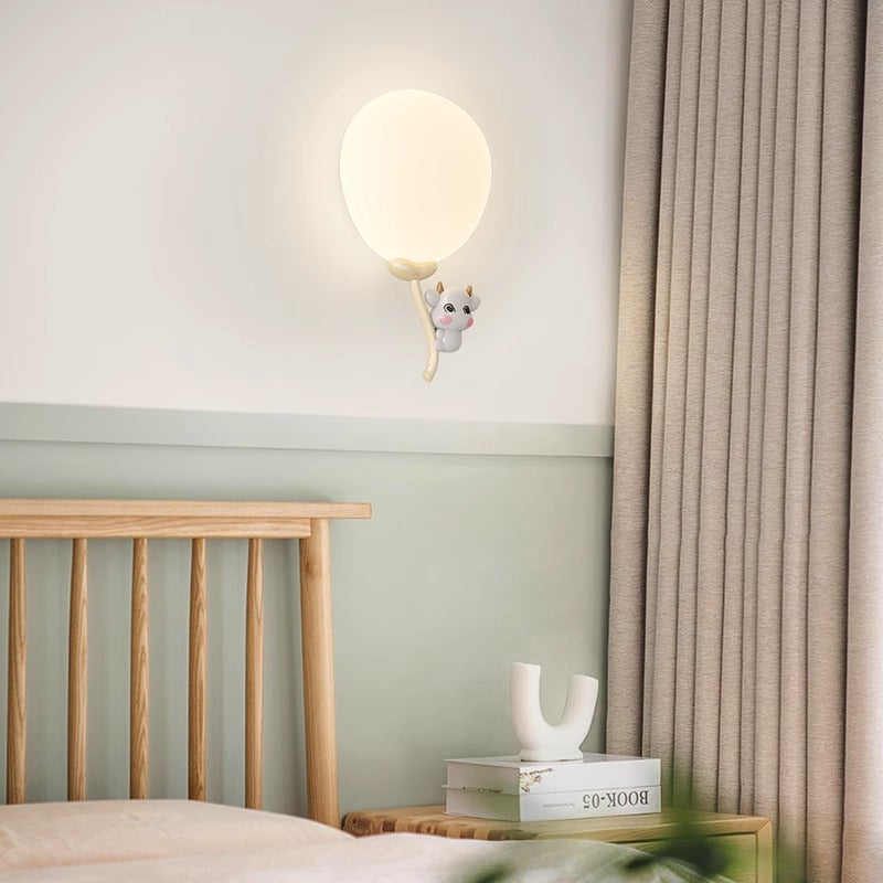 Animal Monkey Bear Iron PE Globe Shade LED Wall Sconce Lamp