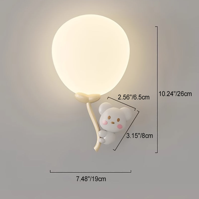 Animal Monkey Bear Iron PE Globe Shade LED Wall Sconce Lamp