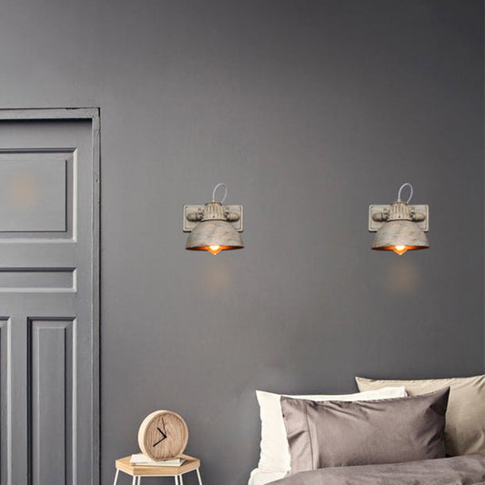 Distressed Iron Semicircle 1-Light Wall Sconce Lamp