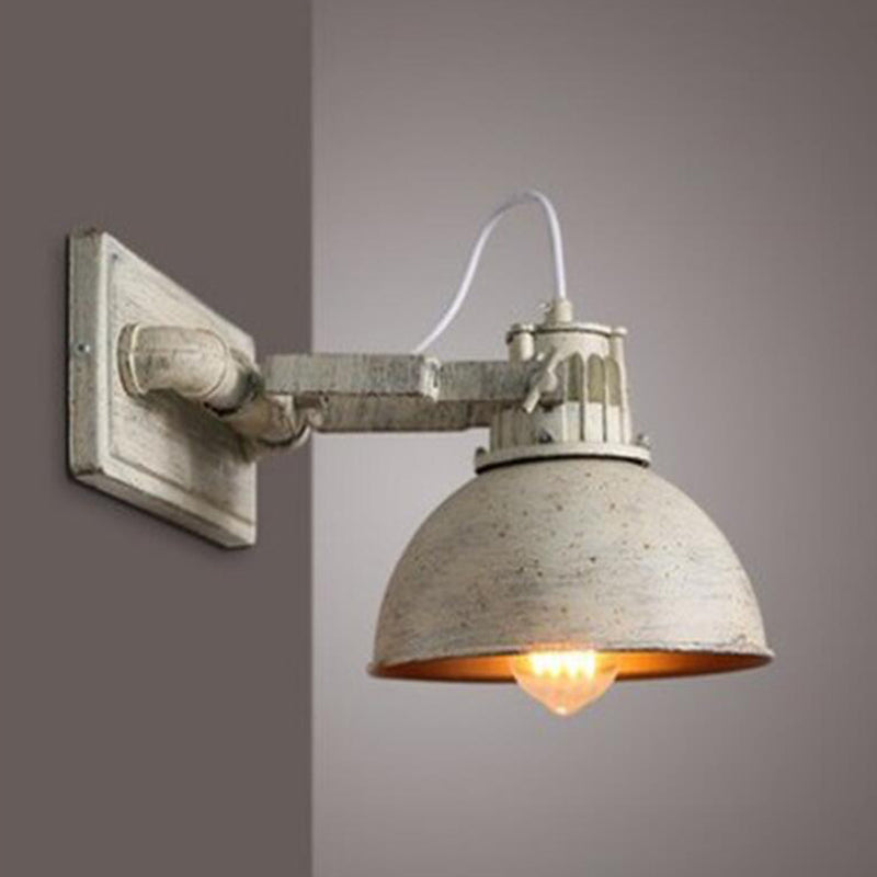 Distressed Iron Semicircle 1-Light Wall Sconce Lamp