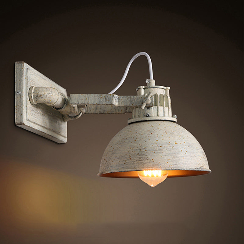 Distressed Iron Semicircle 1-Light Wall Sconce Lamp