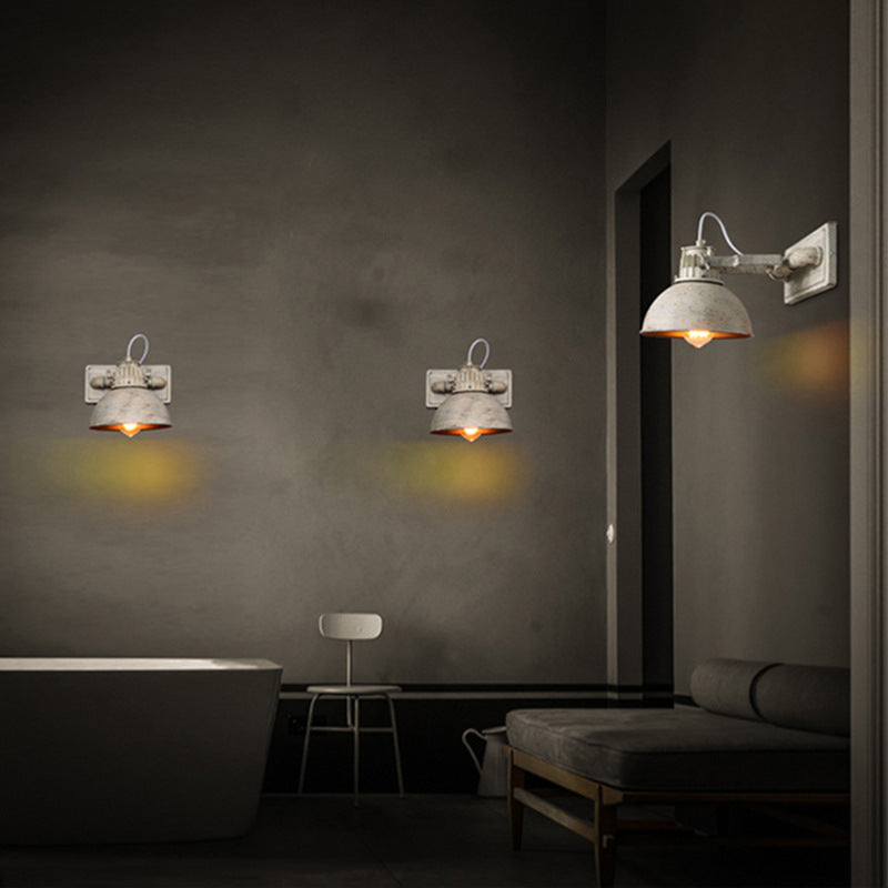 Distressed Iron Semicircle 1-Light Wall Sconce Lamp