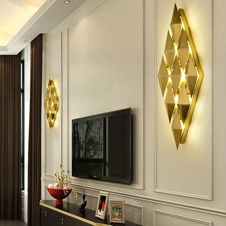 Dazzling Hardware Diamond Shade 9-Light Wall Sconce Lamp