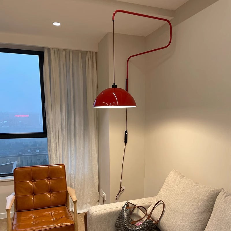 Scandinavian Semicircle Rocker Arm 1-Light Wall Sconce Lamp