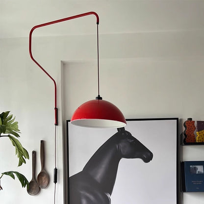 Scandinavian Semicircle Rocker Arm 1-Light Wall Sconce Lamp