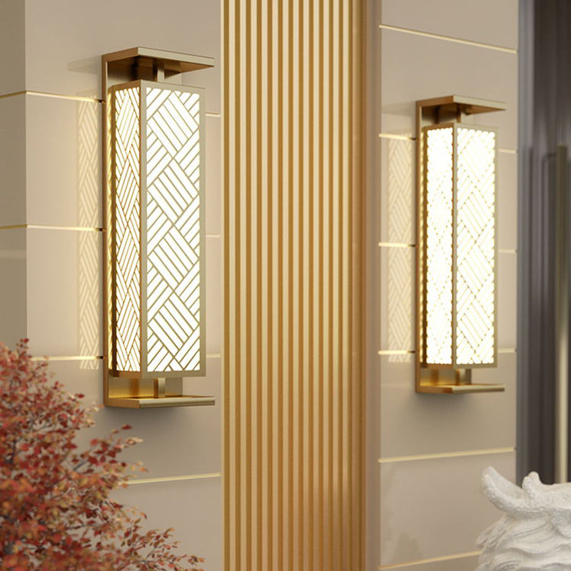 Stainless Cuboid Shade 1-Light Outdoor Wall Sconce Lamp