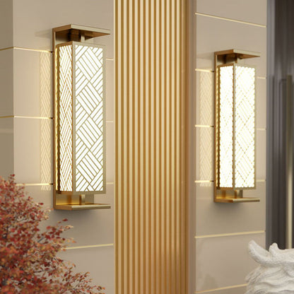 Stainless Cuboid Shade 1-Light Outdoor Wall Sconce Lamp