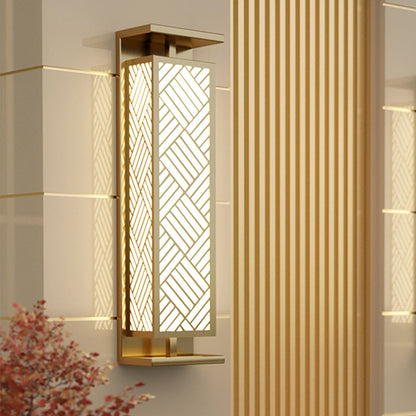 Stainless Cuboid Shade 1-Light Outdoor Wall Sconce Lamp