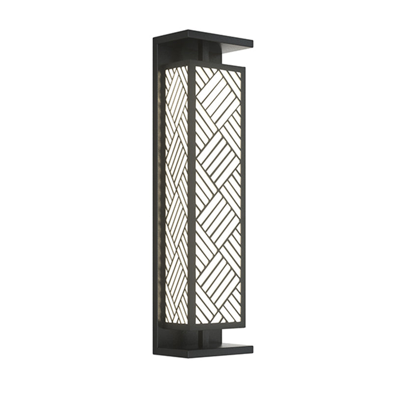 Stainless Cuboid Shade 1-Light Outdoor Wall Sconce Lamp