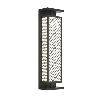 Stainless Cuboid Shade 1-Light Outdoor Wall Sconce Lamp
