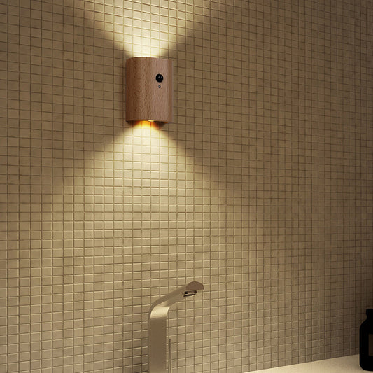 Simplicity Curved Wood Grain LED Wall Sconce Lamp