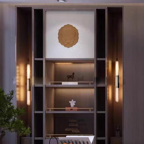 Retro Iron Glass Long Strip LED Wall Sconce Lamp