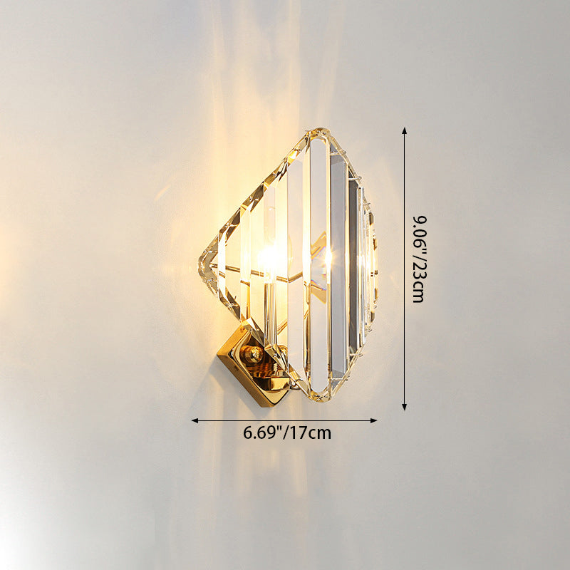 Hardware Rhombic Crystal 1/2/3-Light Wall Sconce Lamp